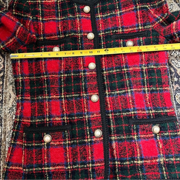 Vintage Women’s Boucle Red Plaid Blazer Size 12 - Picture 8 of 10